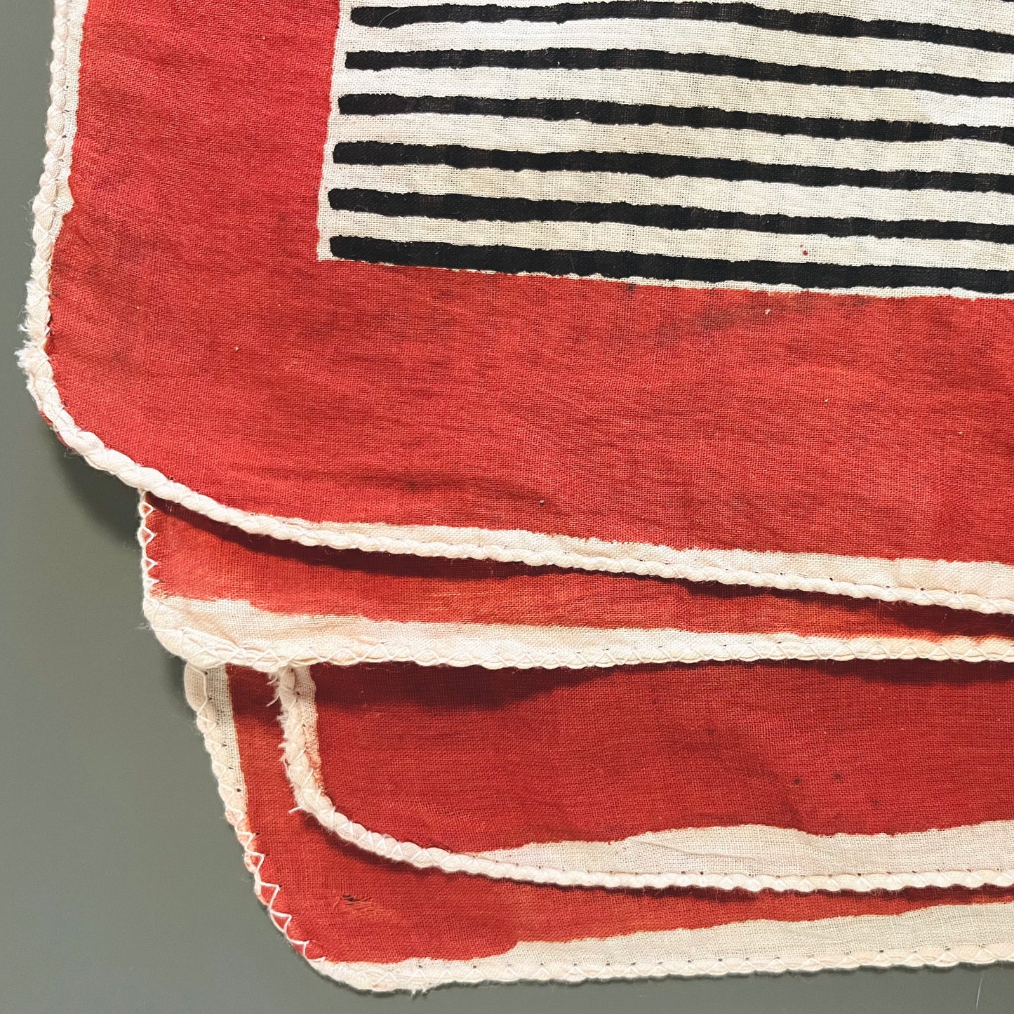 Jaipur Block Print Bandana – Weave (Black × Red)