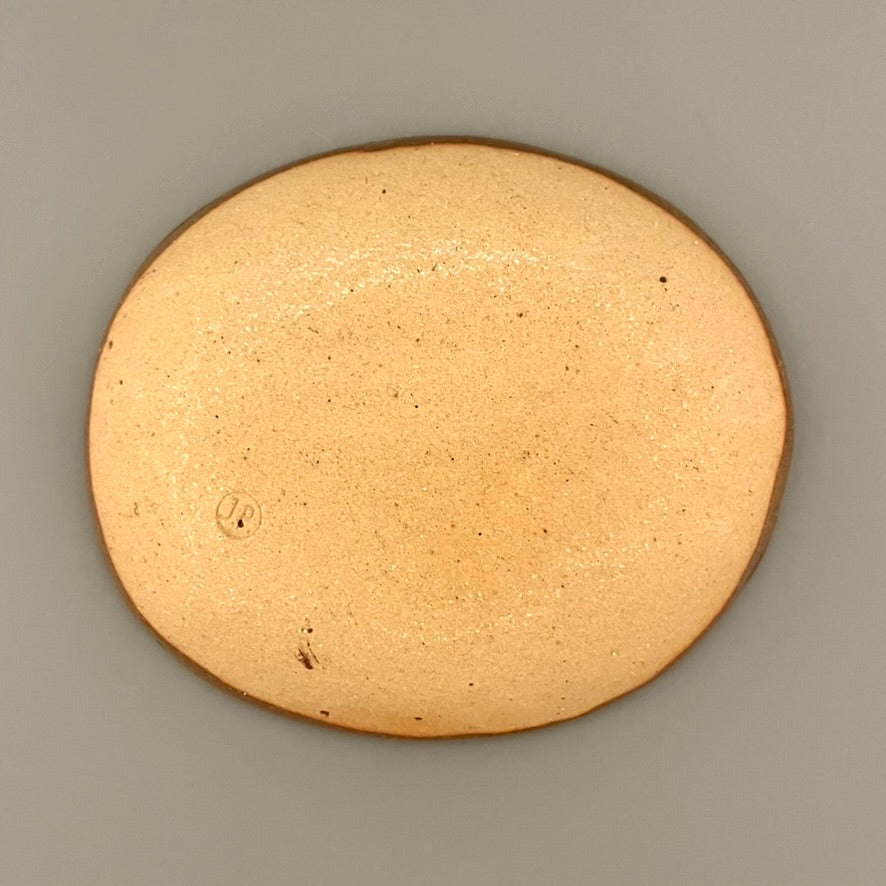 齊藤十郎 スリップ 楕円小皿 A