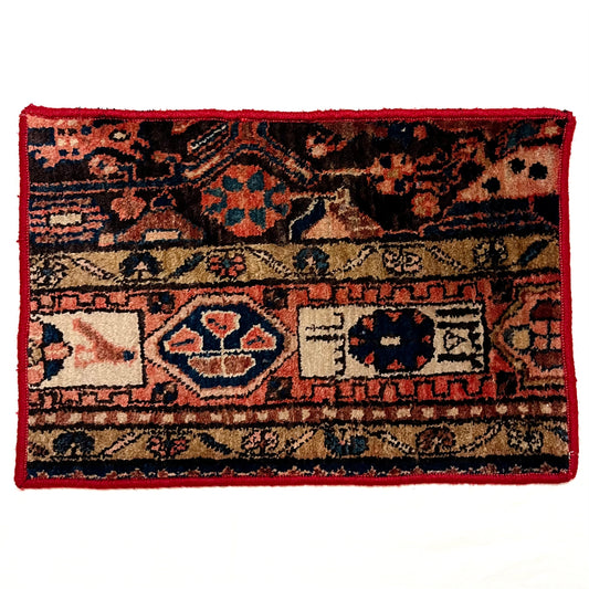 Vintage Hamadan Rug 40×60 – Brown & Pink