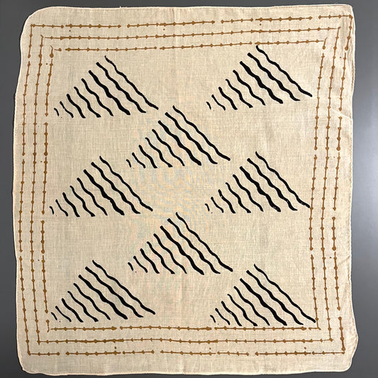 ジャイプールのブロックプリントハンカチ 波