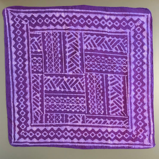 ジャイプールのブロックプリントハンカチ 縄（濃）