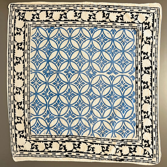 ジャイプールのブロックプリントハンカチ 七宝