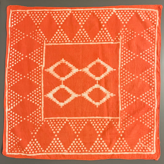 ジャイプールのブロックプリントハンカチ 菱