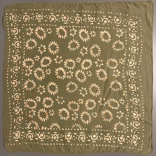 Jaipur Block Print Bandana – Floral (Khaki)
