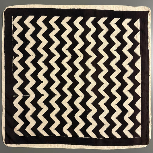 Jaipur Block Print Bandana – Zigzag(Black)