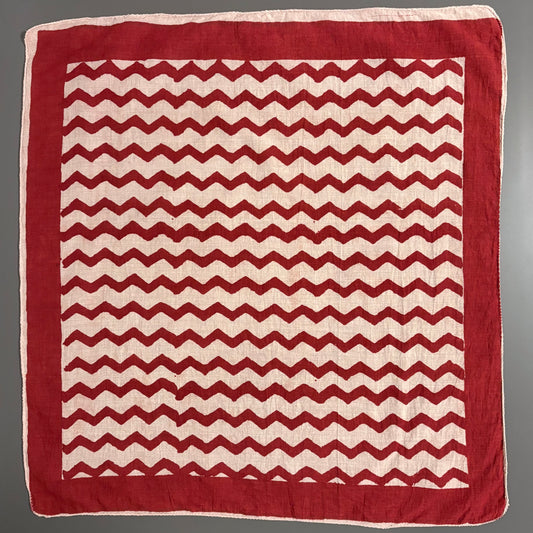 Jaipur Block Print Bandana – Zigzag (Red)