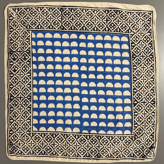 Jaipur Block Print Bandana – Grain (Blue × Black)